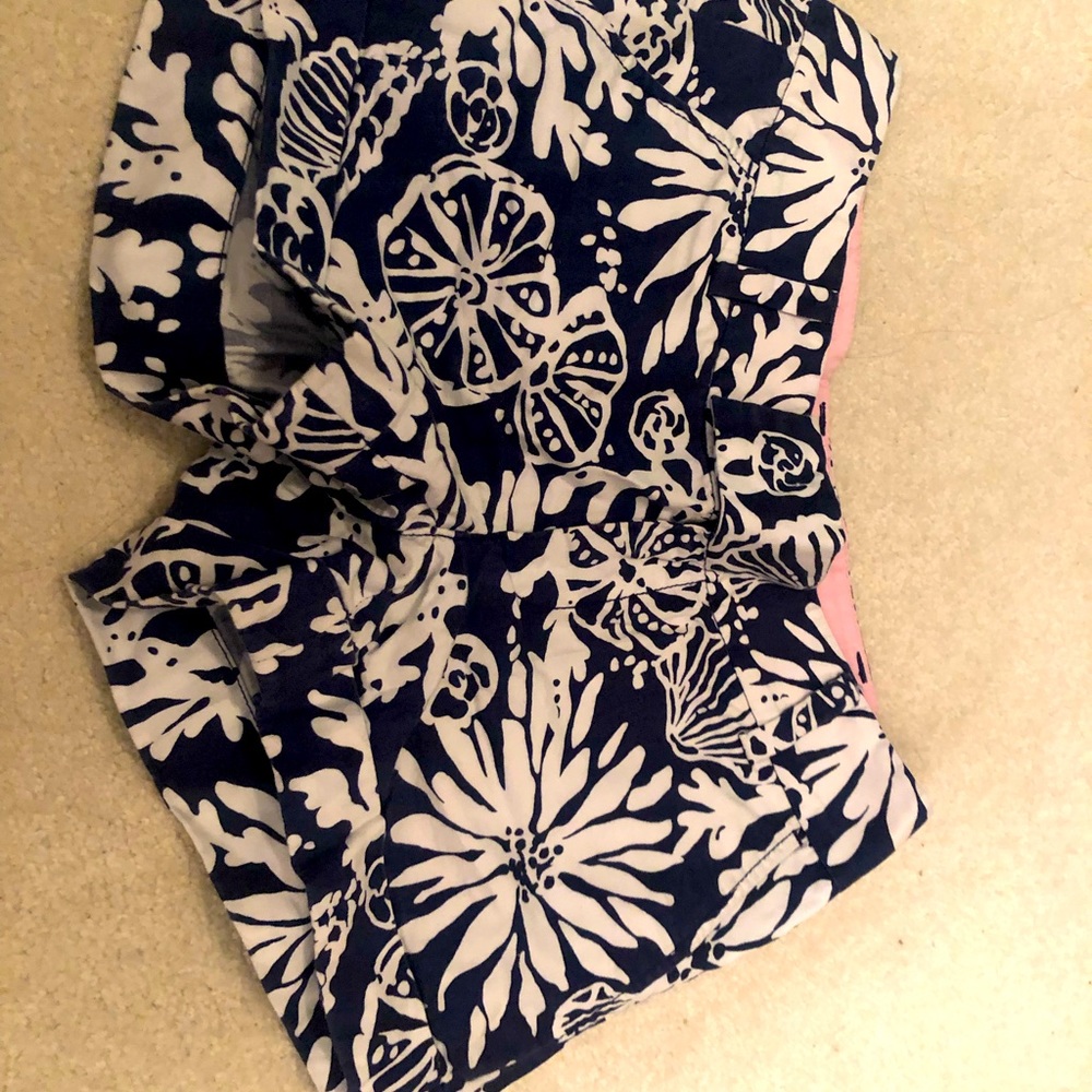 Dark blue and white floral Lilly Pulitzer